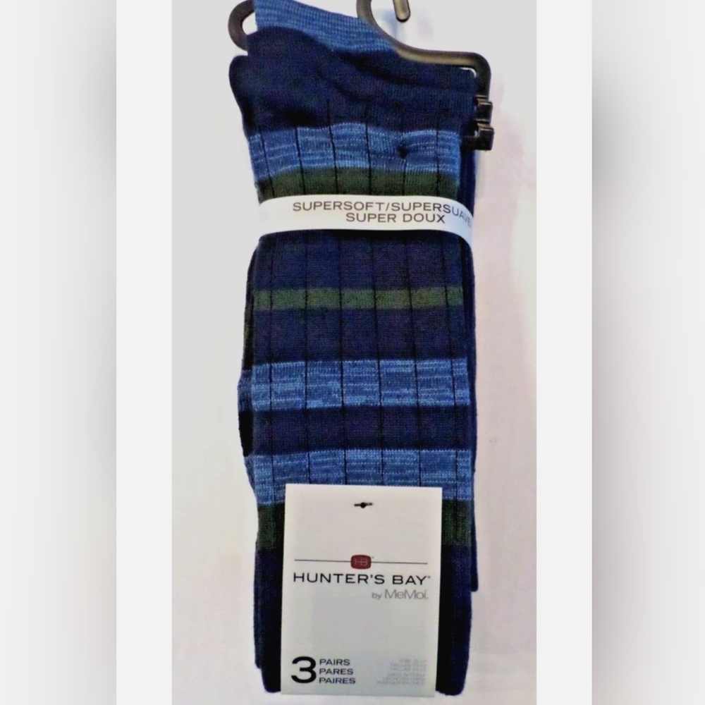 Hunter's Bay Supersoft Blue and Green Men's Dress Socks